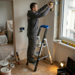 Drabina aluminiowa jednostronna GIERRE 3 stopnie podest 150 kg 2,63 m