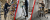 Drabina aluminiowa jednostronna GIERRE 3 stopnie podest 150 kg 2,63 m