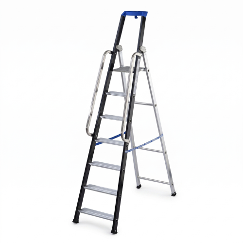 Drabina aluminiowa jednostronna GIERRE 7 stopni podest 150 kg 3,60 m