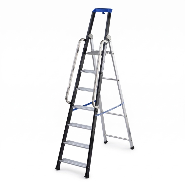 Drabina aluminiowa jednostronna GIERRE 7 stopni podest 150 kg 3,60 m