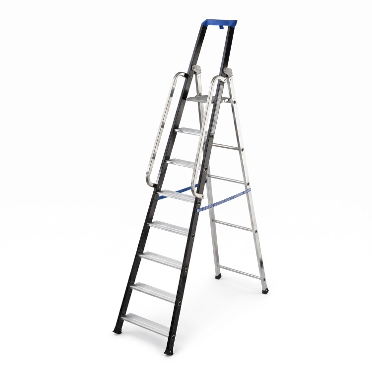 Drabina aluminiowa jednostronna GIERRE 8 stopni podest 150 kg 3,84 m