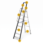 Drabina aluminiowa jednostronna GIERRE 8 stopni podest 150 kg 3,84 m