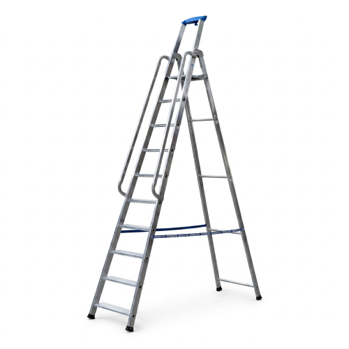 Drabina aluminiowa jednostronna GIERRE 10 stopni podest 150 kg 4,32 m
