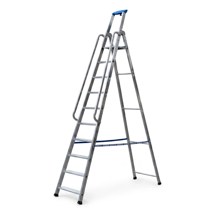 Drabina aluminiowa jednostronna GIERRE 10 stopni podest 150 kg 4,32 m