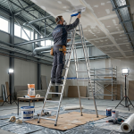 Drabina aluminiowa jednostronna GIERRE 12 stopni podest 150 kg 4,81 m