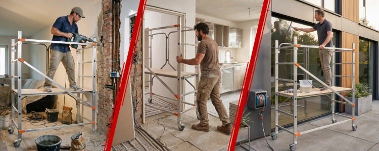 Rusztowanie aluminiowe jezdne GIERRE G-FX001FL 2,91 m składane hamulec 150 kg