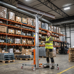 Aluminiowy jezdny elektryczny podnośnik materiałów HWBIG1EL Faraone 300 kg 1,95 m