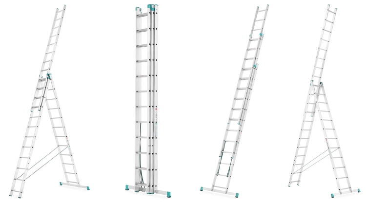 Drabina aluminiowa 3x12 wielofunkcyjna MOCNA 7,98m uniwersalna udźwig 150kg