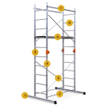 Rusztowanie aluminiowe przegubowe jezdne przejezdne 4w1 GIERRE Easy 200 G-FA200EY 3,8 m modułowe