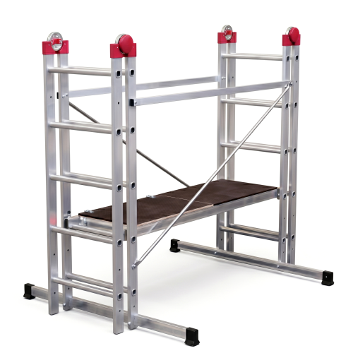 Rusztowanie aluminiowe przegubowe jezdne przejezdne 4w1 GIERRE Easy 200 G-FA200EY 3,8 m modułowe