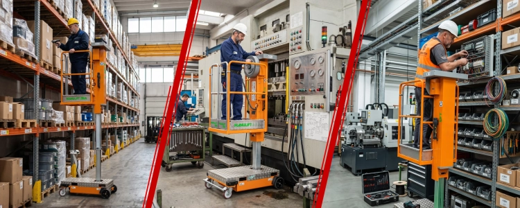 Podnośnik osobowy ręczny AXOLIFT Manulift 200/4 zwyżka ręczna podest roboczy ruchomy 4 m