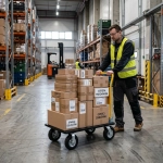 Wózek magazynowy transportowy platformowy składany pompowane koła HIGHER PRO 500kg LH10-500-P