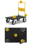 Wózek magazynowy transportowy platformowy składany pompowane koła HIGHER PRO 700 kg LH10-700-P