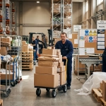 Wózek magazynowy transportowy platformowy składany pompowane koła HIGHER PRO 700 kg LH10-700-P