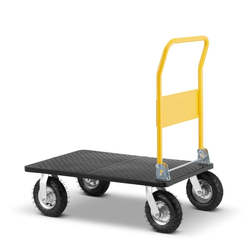 Wózek magazynowy transportowy platformowy składany pompowane koła HIGHER PRO 700 kg LH10-700-P