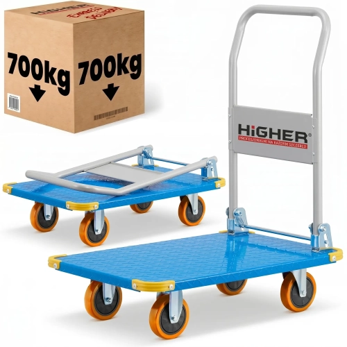Wózek platformowy transportowy magazynowy 700 kg HIGHER pełne koła