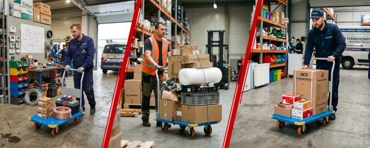 Wózek platformowy transportowy magazynowy 850 kg HIGHER pełne koła