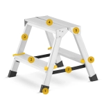 Drabina aluminiowa domowa dwustronna składana HIGHER 2x2 stopnie taboret podnóżek schodek