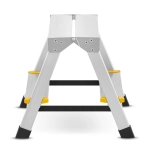 Drabina aluminiowa domowa dwustronna składana HIGHER 2x2 stopnie taboret podnóżek schodek