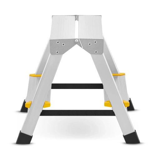 Drabina aluminiowa domowa dwustronna składana HIGHER 2x2 stopnie taboret podnóżek schodek