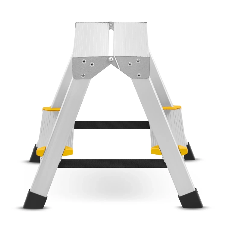 Drabina aluminiowa domowa dwustronna składana HIGHER 2x2 stopnie taboret podnóżek schodek