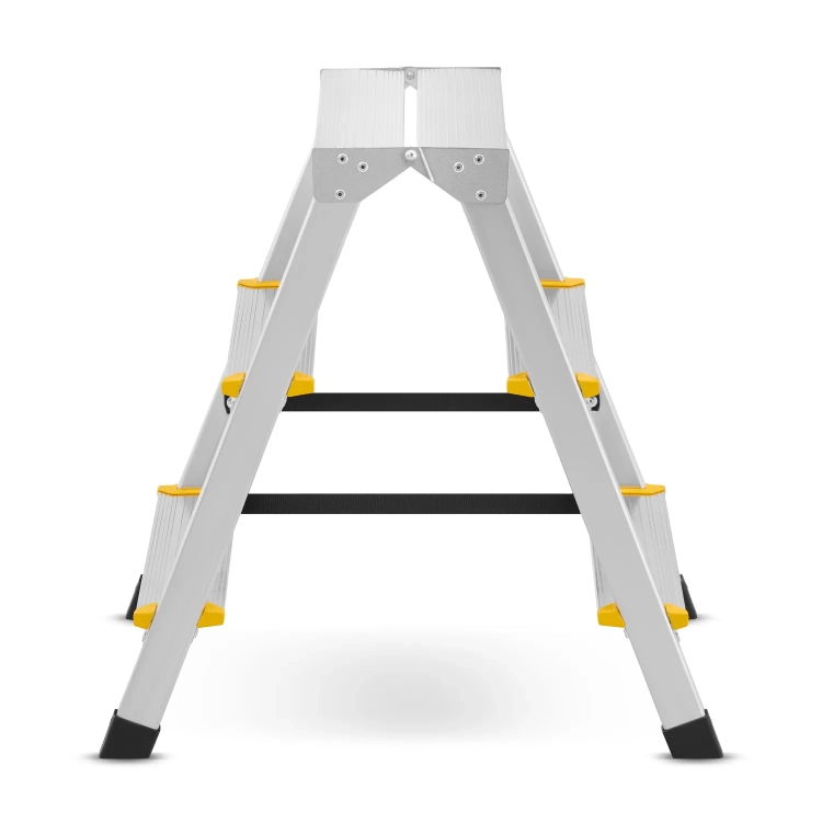 Drabina aluminiowa domowa dwustronna składana HIGHER 2x3 stopnie taboret podnóżek schodek