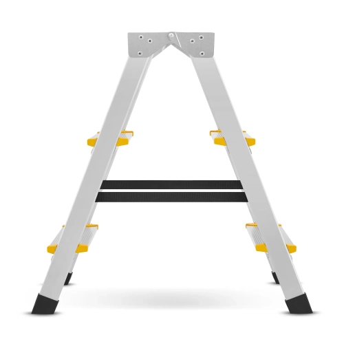 Drabina aluminiowa domowa dwustronna składana HIGHER 2x3 stopnie taboret podnóżek schodek