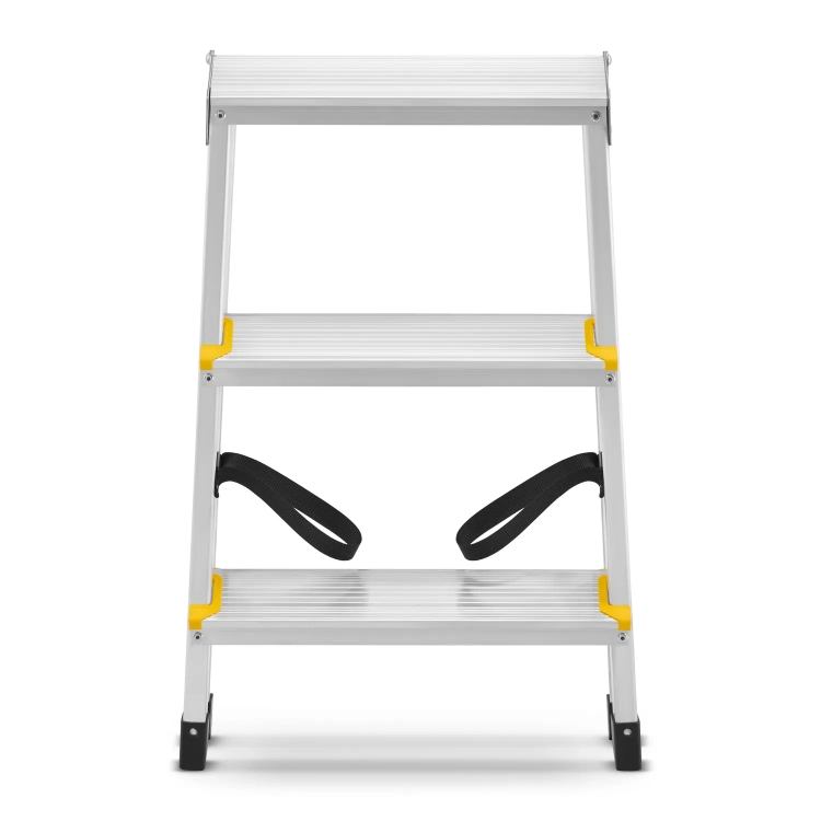 Drabina aluminiowa domowa dwustronna składana HIGHER 2x3 stopnie taboret podnóżek schodek