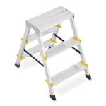 Drabina aluminiowa domowa dwustronna składana HIGHER 2x3 stopnie taboret podnóżek schodek