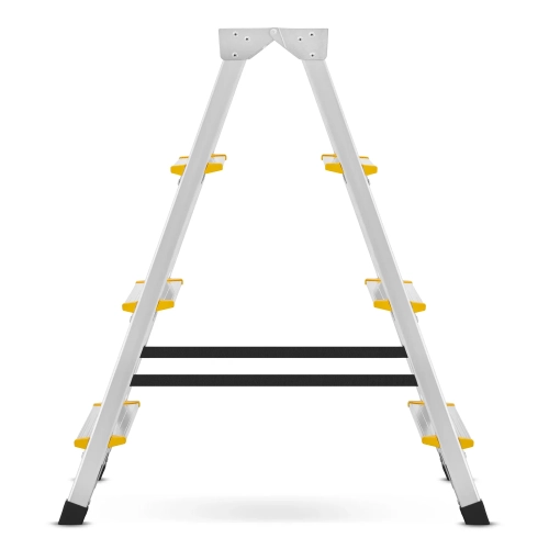Drabina aluminiowa domowa dwustronna składana HIGHER 2x4 stopnie taboret podnóżek schodek