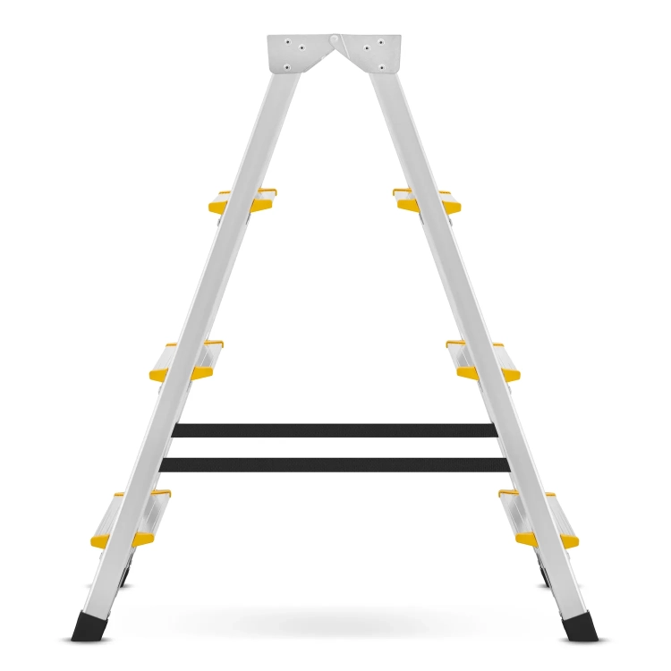 Drabina aluminiowa domowa dwustronna składana HIGHER 2x4 stopnie taboret podnóżek schodek
