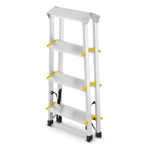 Drabina aluminiowa domowa dwustronna składana HIGHER 2x4 stopnie taboret podnóżek schodek