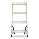 Drabina aluminiowa domowa dwustronna składana HIGHER 2x4 stopnie taboret podnóżek schodek