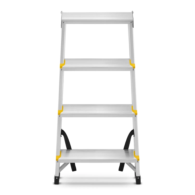 Drabina aluminiowa domowa dwustronna składana HIGHER 2x4 stopnie taboret podnóżek schodek