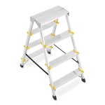 Drabina aluminiowa domowa dwustronna składana HIGHER 2x4 stopnie taboret podnóżek schodek