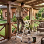 Drabina aluminiowa domowa dwustronna składana HIGHER 2x4 stopnie taboret podnóżek schodek