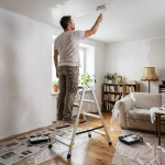 Drabina aluminiowa domowa dwustronna składana HIGHER 2x4 stopnie taboret podnóżek schodek