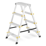Drabina aluminiowa domowa dwustronna składana HIGHER 2x4 stopnie taboret podnóżek schodek