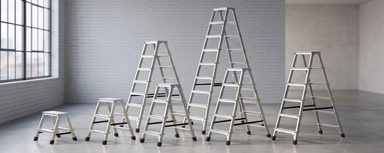 Drabina aluminiowa domowa dwustronna składana HIGHER 2x5 stopni taboret podnóżek schodek