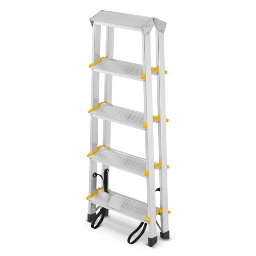 Drabina aluminiowa domowa dwustronna składana HIGHER 2x5 stopni taboret podnóżek schodek
