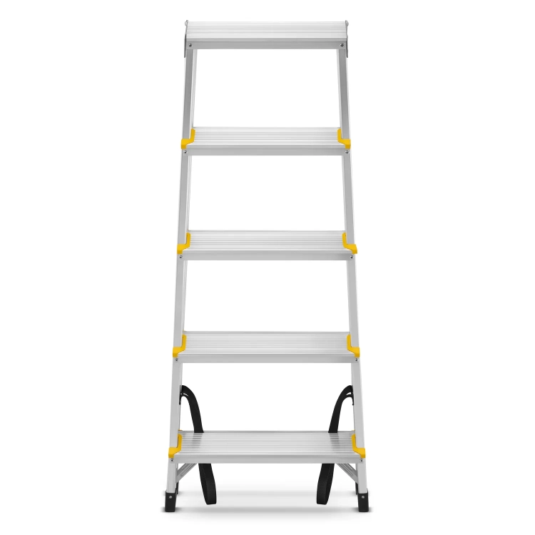 Drabina aluminiowa domowa dwustronna składana HIGHER 2x5 stopni taboret podnóżek schodek