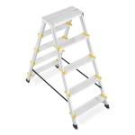 Drabina aluminiowa domowa dwustronna składana HIGHER 2x5 stopni taboret podnóżek schodek