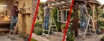 Drabina aluminiowa domowa dwustronna składana HIGHER 2x5 stopni taboret podnóżek schodek