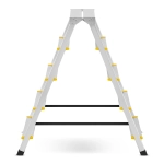 Drabina aluminiowa domowa dwustronna składana HIGHER 2x5 stopni taboret podnóżek schodek
