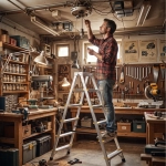 Drabina aluminiowa domowa dwustronna składana HIGHER 2x6 stopni taboret podnóżek schodek