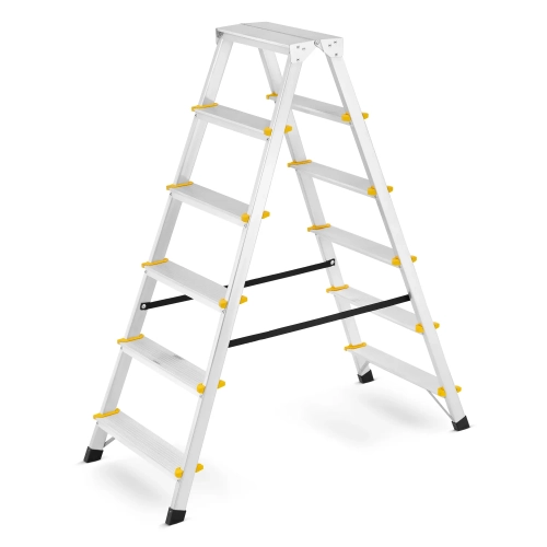 Drabina aluminiowa domowa dwustronna składana HIGHER 2x6 stopni taboret podnóżek schodek