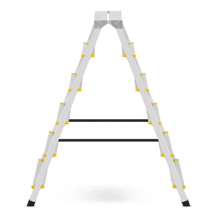 Drabina aluminiowa domowa dwustronna składana HIGHER 2x6 stopni taboret podnóżek schodek