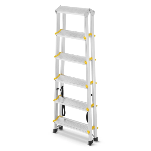 Drabina aluminiowa domowa dwustronna składana HIGHER 2x6 stopni taboret podnóżek schodek