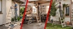 Drabina aluminiowa domowa dwustronna składana HIGHER 2x7 stopni taboret podnóżek schodek