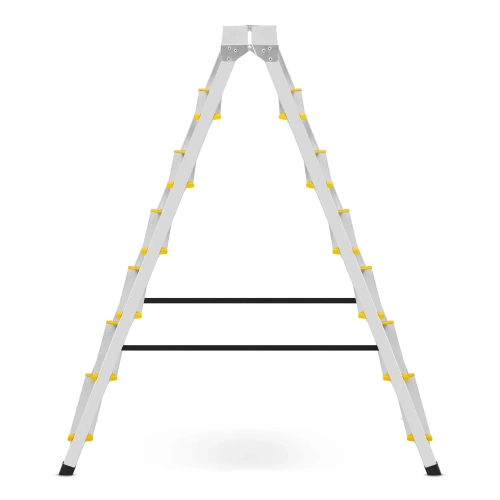 Drabina aluminiowa domowa dwustronna składana HIGHER 2x7 stopni taboret podnóżek schodek